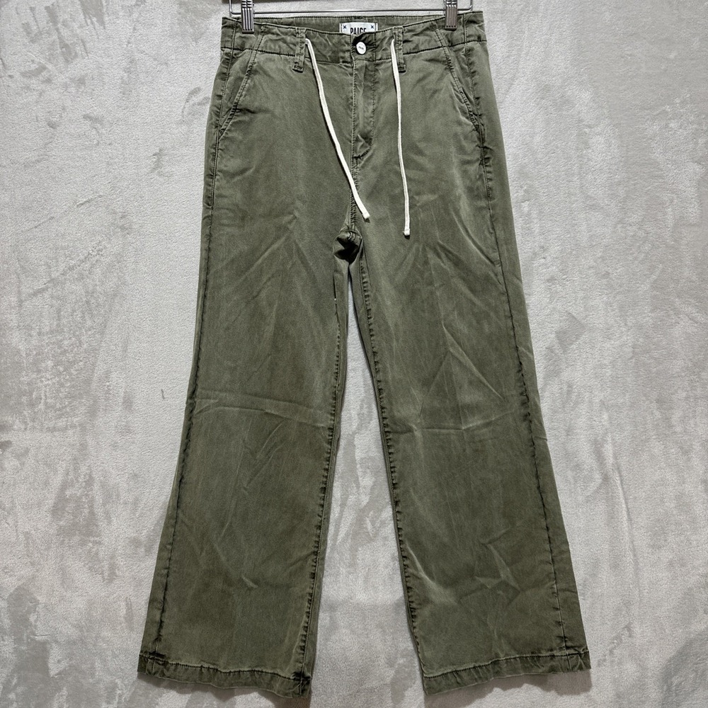 Paige Pants Women's 27 Ivy Carly Lyocell Stretch Drawstring Wide Leg High Rise